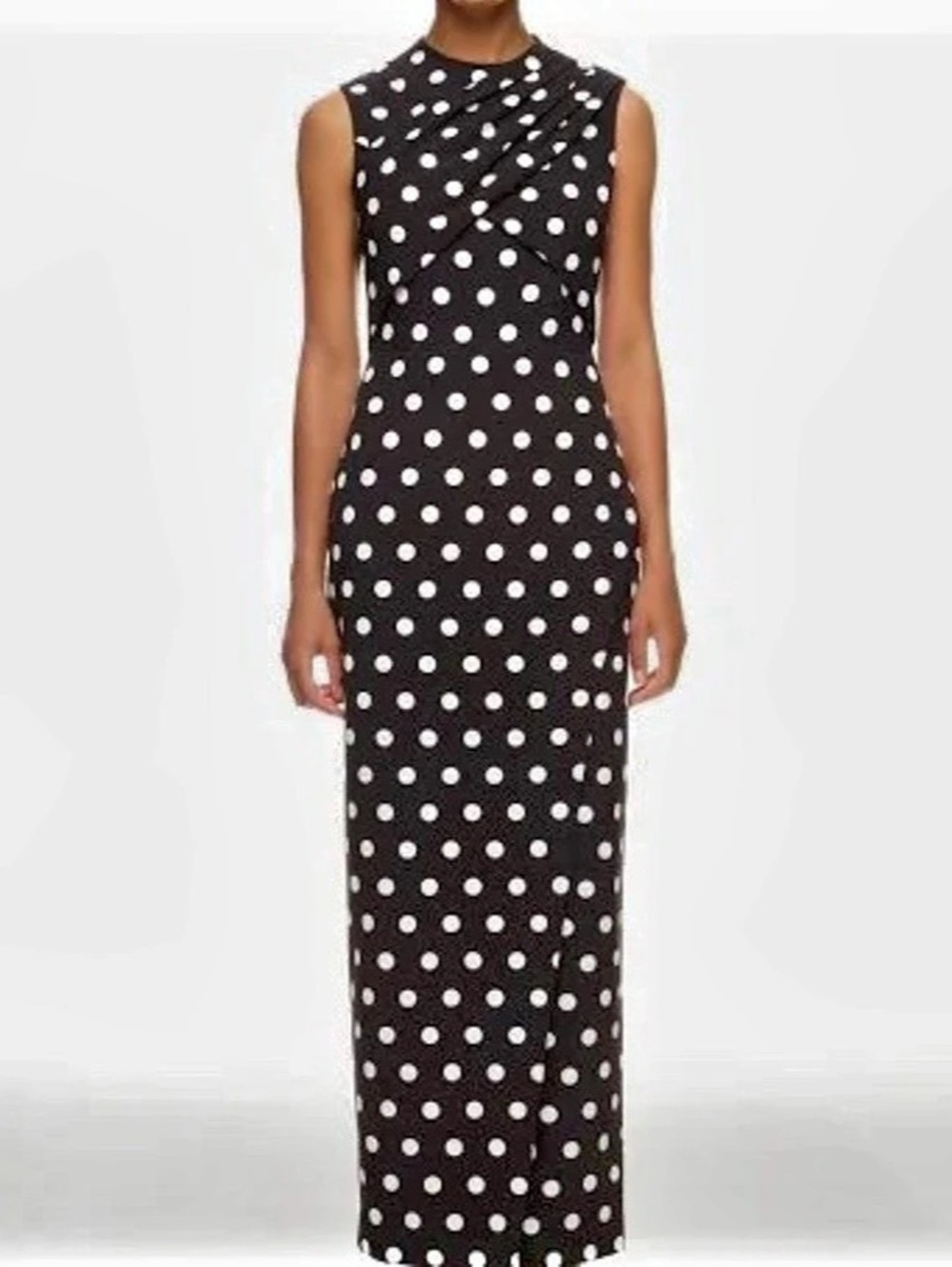 Et Ochs Celeste Gown Polka Dot Maxi Dress in Black & White $548retail
